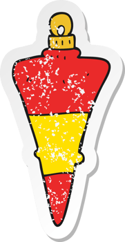 retro distressed sticker of a cartoon christmas decoration png