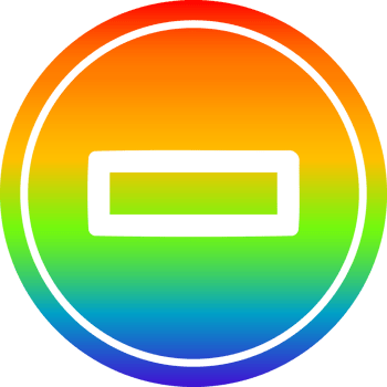 subtraction symbol circular in rainbow spectrum png