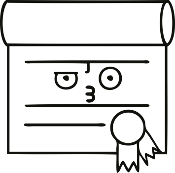 line drawing cartoon certificate png