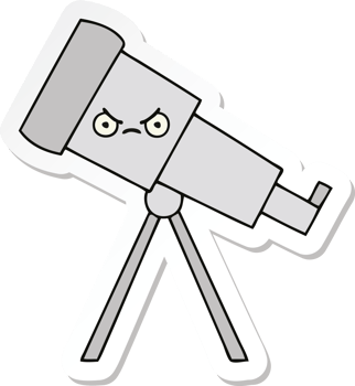 sticker of a cute cartoon telescope png