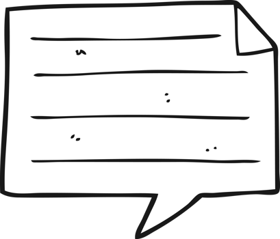 black and white cartoon notes speech bubble png