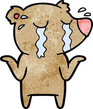 cartoon crying bear drawing png
