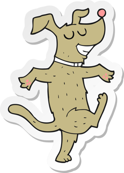 sticker of a cartoon dancing dog png