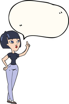 speech bubble cartoon woman asking question png