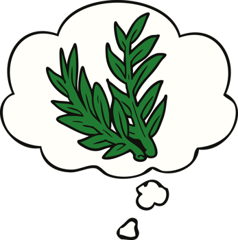 cartoon plant and thought bubble png
