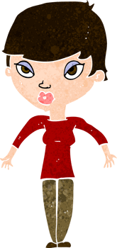 cartoon woman shrugging shoulders png