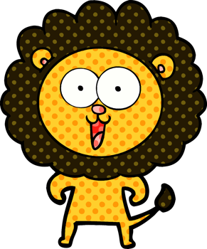 happy cartoon lion drawing png