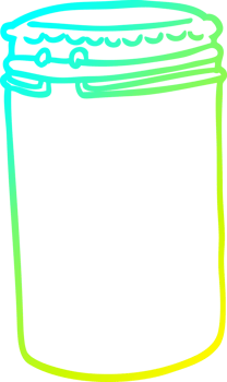 cold gradient line drawing cartoon storage jar png