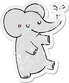 distressed sticker of a cartoon dancing elephant png