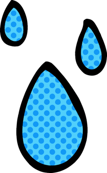 cartoon doodle rain drops png