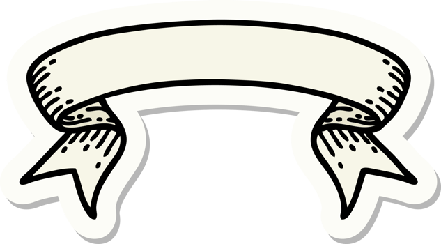 tattoo style sticker of a banner png