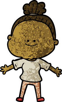 cartoon happy old woman drawing png