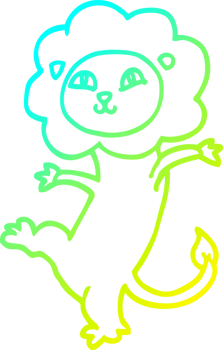 cold gradient line drawing cartoon lion png