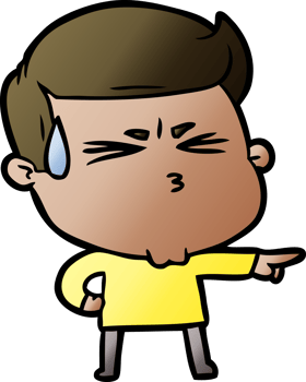 cartoon man sweating drawing png
