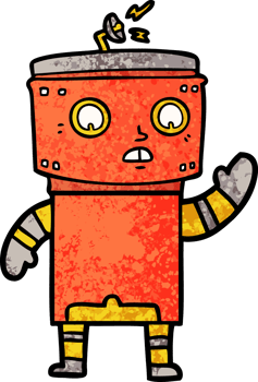 cartoon robot drawing png
