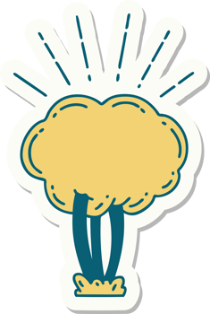 sticker of tattoo style tree png