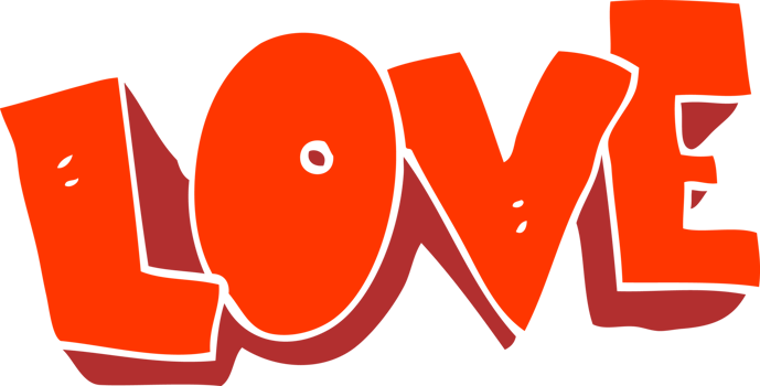 flat color illustration of a cartoon love symbol png