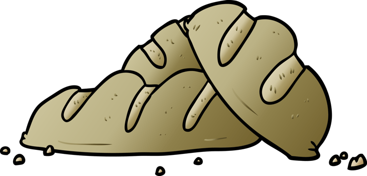 cartoon loaves of freshly baked bread drawing png