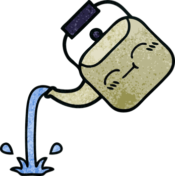 retro grunge texture cartoon pouring kettle png