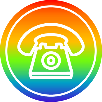 old telephone circular in rainbow spectrum png