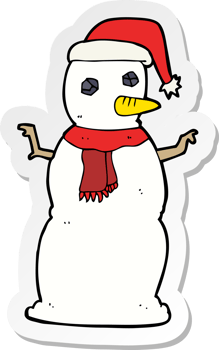 sticker of a cartoon snowman png