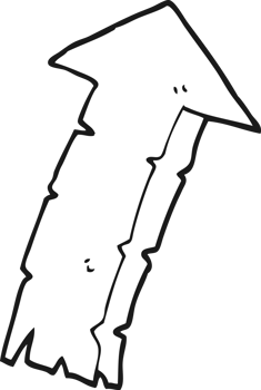 black and white cartoon arrow png