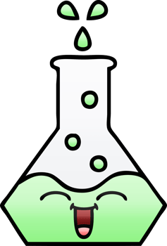 gradient shaded cartoon science beaker png