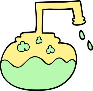 cartoon doodle bubbling chemicals png
