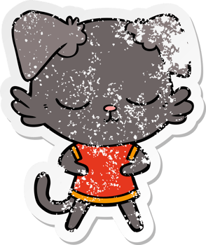 distressed sticker of a cute cartoon dog png