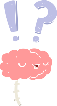 flat color style cartoon curious brain png