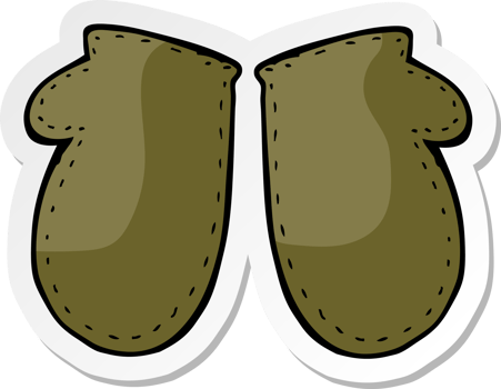sticker of a cartoon mittens png