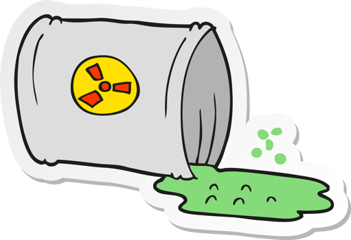 sticker of a cartoon nuclear waste png