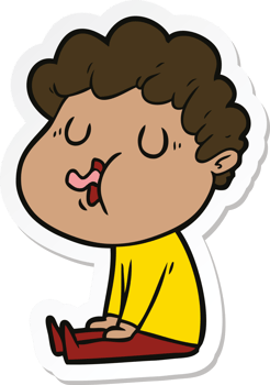 sticker of a cartoon man singing png