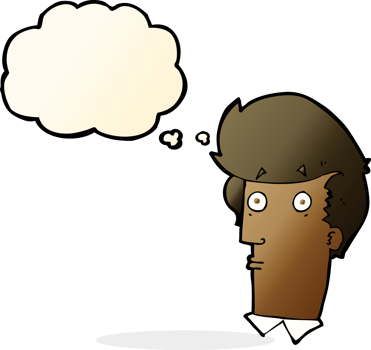 cartoon surprised expression with thought bubble png