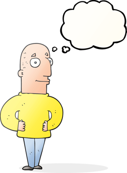 thought bubble cartoon content man png