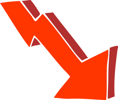 flat color illustration cartoon business loss arrow png