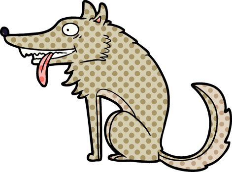 hungry cartoon wolf drawing png