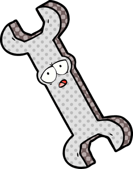 cartoon spanner drawing png