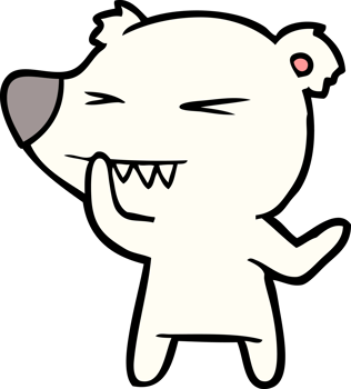 angry polar bear cartoon thinking drawing png