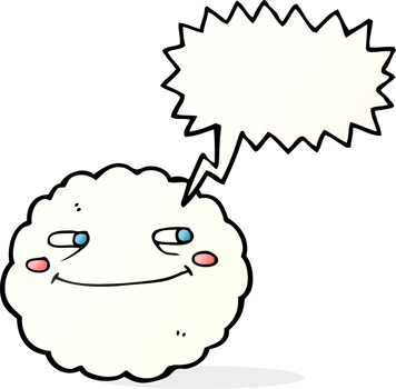 cartoon happy cloud with speech bubble png
