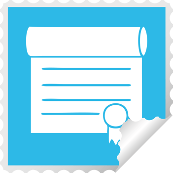 square peeling sticker cartoon certificate png