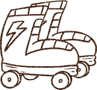 Roller Skates Charcoal Drawing png