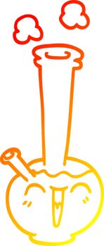 warm gradient line drawing cartoon bong png