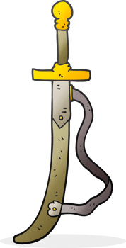 freehand drawn cartoon sword drawing png