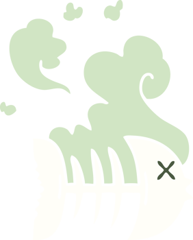 quirky hand drawn cartoon dead fish png