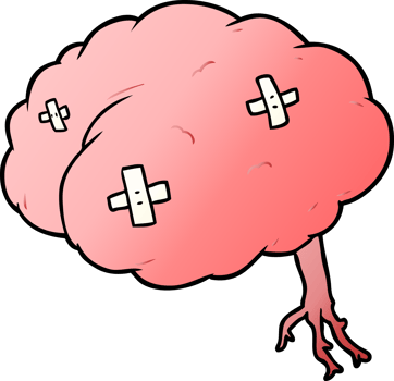 cartoon injured brain drawing png