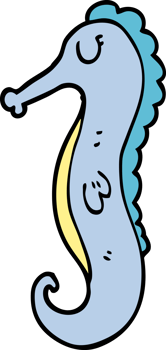 cartoon doodle sea horse png