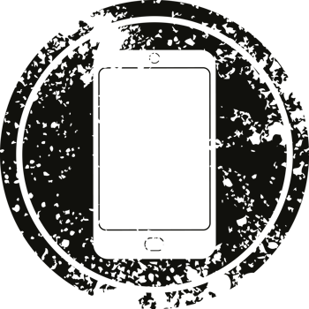 cell phone circular distressed symbol png
