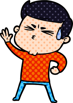 cartoon man sweating drawing png