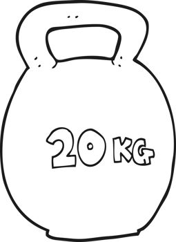 black and white cartoon 20kg kettle bell png